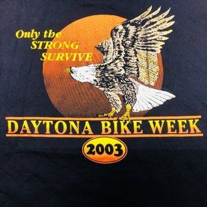 Daytona Beach Bike Week 2003 Men's Black Short Sle